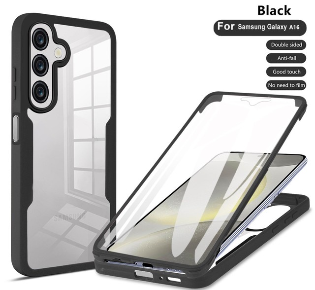 360 Double Sided Full Protection Phone Case for Samsung Galaxy A16 A26 A36 A56 A06 Slim Clear Cover with Screen Protector