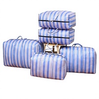 Sac de rangement et de déménagement portable en nylon, forme cube, style Asie du Sud-Est, pour vêtements et literie