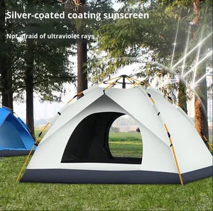 Tente de <span class=keywords><strong>camping</strong></span> imperméable à ouverture rapide, légère, à double couche, automatique, pour 3-4 personnes, idéale pour les voyages, la <span class=keywords><strong>plage</strong></span> et les activités de plein air - Product Image 4