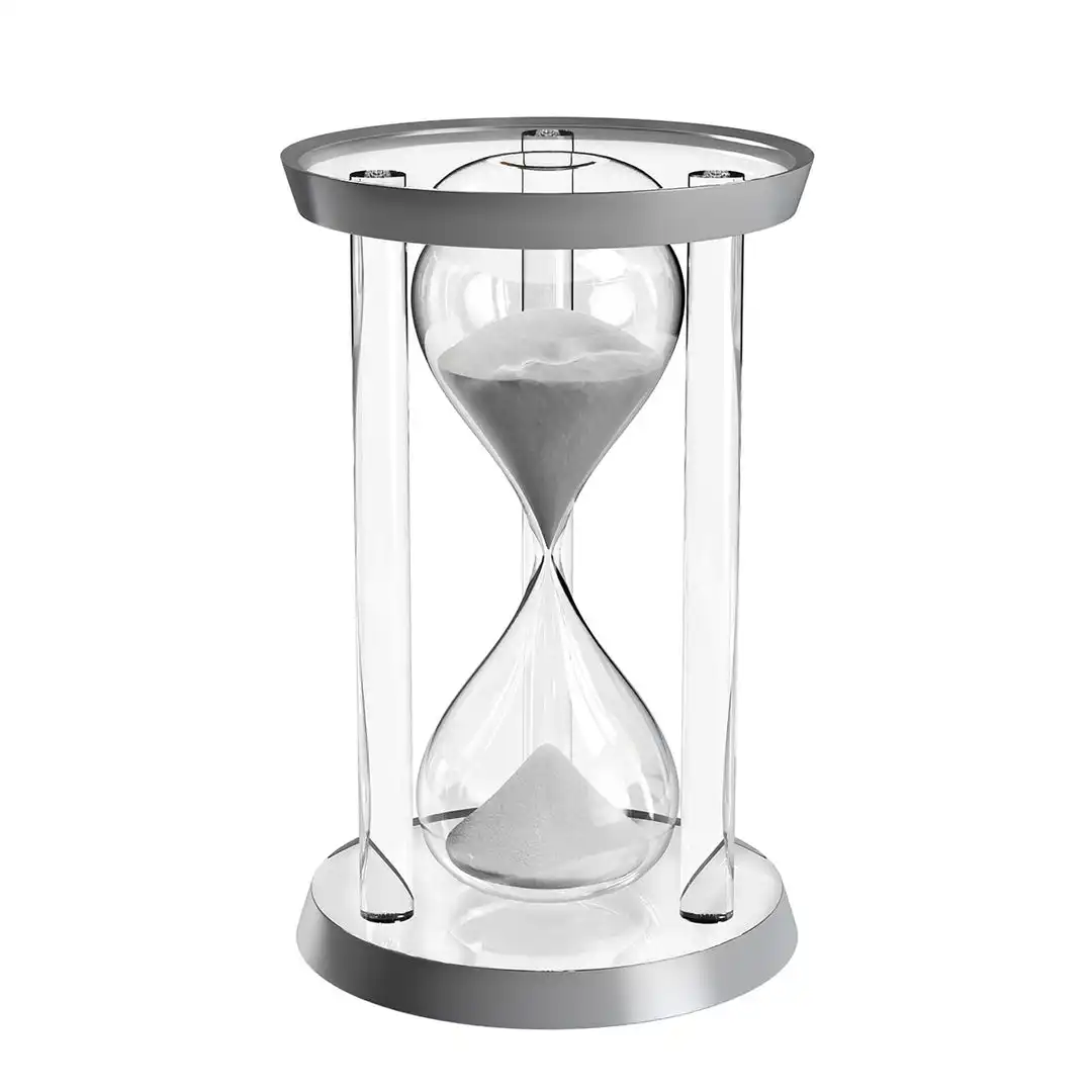 Timer orologio in argento acrilico sabbia per 30 minuti 1 ora Lucite sabbia Timer personalizzato acrilico 1 minuto