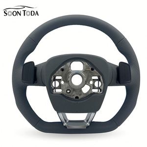 Volante Deportivo de Cuero Negro con Levas de Fibra de Carbono, Materiales PU y PVC para <span class=keywords><strong>Audi</strong></span> A3 A4 A5 A6 Q3 <span class=keywords><strong>Q4</strong></span> Q5 2012-2026 - Product Image 3