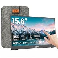 Monitor Portátil Multitáctil de 15.6 Pulgadas FHD 1080p, Pantalla Externa con Bolsa Protectora y Soporte para PC, Laptop y Móvil
