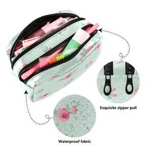 กล่องดินสอแบบพกพาสำหรับนักเรียน ทำจากโพลีเอสเตอร์ มีซิปสองช่อง สั่งทำโลโก้ได้ ขายส่ง - Product Image 2