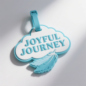 Étiquettes de valise en silicone 3D personnalisées avec logo, étiquettes de bagage souples en PVC pour la publicité, vente en gros - Product Image 1