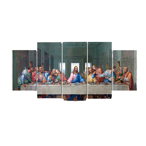 Peinture sur toile de dernier souper musulman de style moderne 5-Portraits sur œuvre montée sur <span class=keywords><strong>cadre</strong></span> imprimé numérique à l'huile - Product Image 4