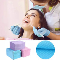 Bavoirs dentaires jetables colorés 3 plis pour cliniques et salons, certifiés CE, vente en gros