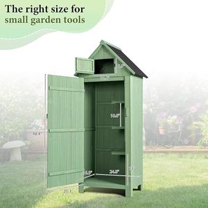Casetta da Giardino <span class=keywords><strong>in</strong></span> <span class=keywords><strong>Legno</strong></span> <span class=keywords><strong>per</strong></span> Esterni, Armadio Porta Attrezzi da Esterno con Chiusura di Sicurezza, Organizzatore <span class=keywords><strong>per</strong></span> Patio - Product Image 2