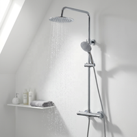 Système de panneau de douche à tête découverte, colonne avec contrôle de la température, ensemble de robinets mitigeurs thermostatiques de douche, salle de bains