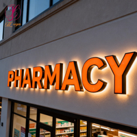 Enseigne lumineuse LED personnalisée pour logo d'entreprise, lettres de pharmacie extérieures, signalétique de bâtiment, enseigne extérieure 3D en lettres canal, enseigne lumineuse LED pour magasin