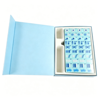 Lot de 160 tuiles de Mahjong couleur bleu ciel clair, emballage cadeau personnalisé Mahjong américain, boîtes rigides avec plateau intérieur