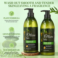 TWG RTS Shampooing et après-shampooing à l'huile d'olive 800 ml, très vendu, rafraîchissant et hydratant, masque capillaire à l'huile d'olive, ensembles de soins capillaires