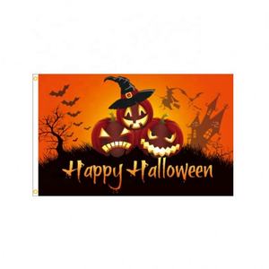 AOZHAN personalizado Halloween 100% poliéster bandera al aire libre colgante Banner tela para eventos automotrices y suministros para fiestas - Product Image 5