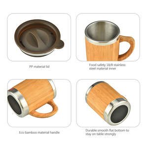 Gobelet <span class=keywords><strong>300ml</strong></span> Bouteille écologique en bambou Acier inoxydable Tasse de voyage - Product Image 3