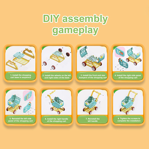 Panier de courses de supermarché à assembler soi-même pour enfants, jouet de jeu d'imitation pour tout-petits - Product Image 2