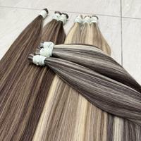 Pephair # P4-613 Extensions de cheveux Remy de luxe teints, en vrac, vietnamiens, trame simple, couleur plus foncée, seulement 100g, 30%+ de tissage, pointes épaisses et volumineuses