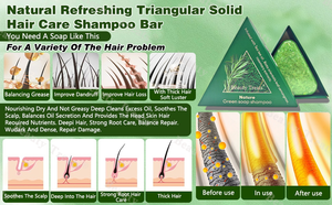 סבון שמפו מוצק טבעי בעבודת יד לטיפוח השיער, נגד קרזול, מרכך, מבוסס צמחי מרפא, עלי עץ ענף, חומצות אמינו וכל המרכיבים - Product Image 5
