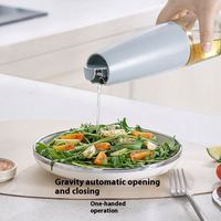 Bouteille d'huile en verre à bec anti-goutte à ouverture automatique de 500ml 4 couleurs harmonieuses avec poignée ergonomique pour le stockage des aliments