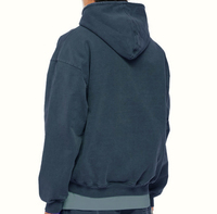 Sweat-shirt à capuche surdimensionné pour homme, 100 % coton, avec logo personnalisé, épaules tombantes, pull à capuche épais à double fermeture éclair