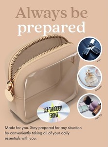 Sac de toilette en PVC transparent avec logo personnalisé, sac à cosmétiques en cuir, trousse de maquillage - Product Image 5