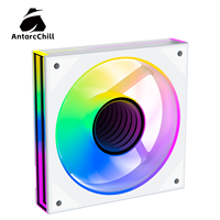 Ventilateur PC AntarcChill Blanc 120 mm avec éclairage ARGB lumineux, roulement fluide, cadre en caoutchouc absorbant les chocs, ventilateur d'évacuation pour CPU et boîtier d'ordinateur