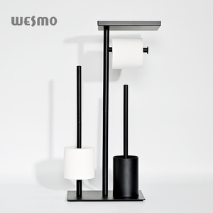 <span class=keywords><strong>Portarotolo</strong></span> Multifunzione Moderno <span class=keywords><strong>in</strong></span> Ferro Nero+<span class=keywords><strong>Legno</strong></span>, Regolabile e Lavabile, per Bagno - Product Image 5