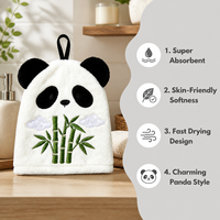 Adorable serviette de toilette en peluche Panda promotionnelle, personnalisable