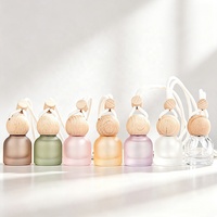 Diffuseur de parfum suspendu multicolore de 10 ml, flacons en verre vides pour parfum de voiture avec bouchon en bois, pour voiture, maison, bureau, désodorisant d'air