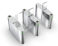 Barrière coulissante avec lecteur de carte RFID, contrôle d'accès de sécurité, tourniquet à clapet, anti-tailgating, acier inoxydable, protection IP66