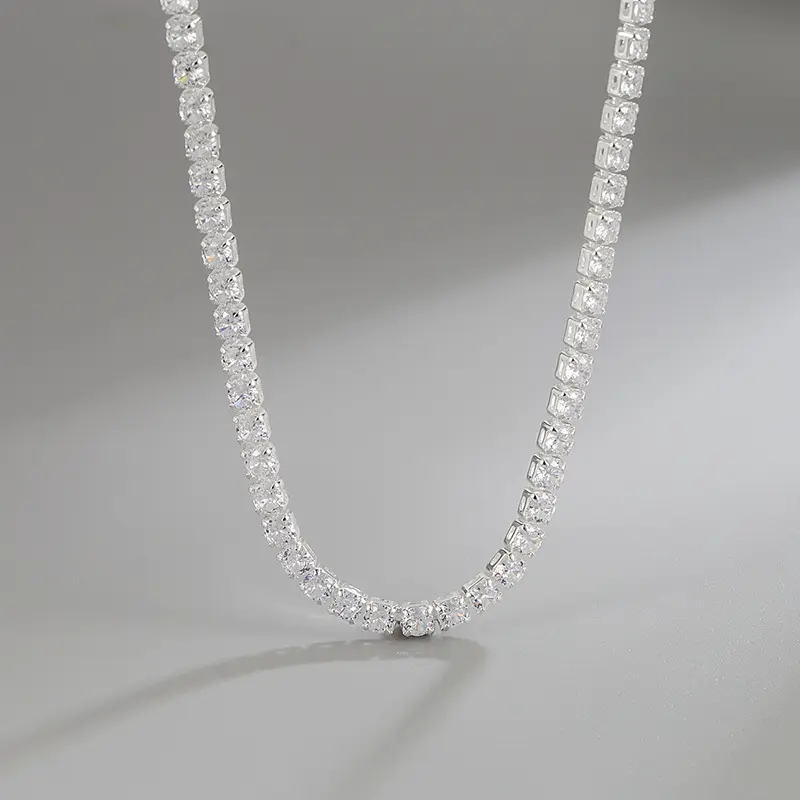 Joyas de plata 925 original ZIRCON 925 joyería de moda de plata collares de mujer Acero inoxidable joyas mayor collar multicapa