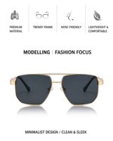 Lunettes de soleil de luxe pour homme de haute qualité, design oversize, protection UV400, grande monture, protection UV, vente en gros, lunettes de soleil de créateur