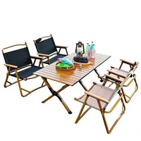Table pliante double couche en alliage d'aluminium, portable, pour le camping en plein air, de forme rectangulaire, mobilier d'extérieur