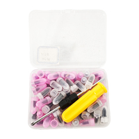 Kit Completo de Reparación de Neumáticos con 50 Clavos de Reparación y Destornillador de Doble Cabeza, Estuche Rígido de Goma y Plástico para Reparación Rápida de Pinchazos