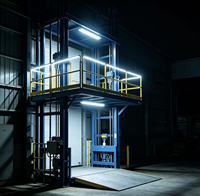 Plateforme élévatrice verticale hydraulique personnalisée pour rails de guidage, pour la manutention de marchandises sur plusieurs étages en entrepôt et usine