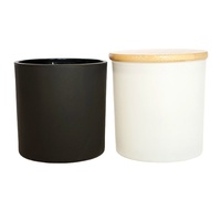 Vente en gros 8oz 10oz 14oz 160z Pot vide en verre dépoli pour bougie Bocaux à bougie à 3 mèches avec couvercle pour la décoration de la maison