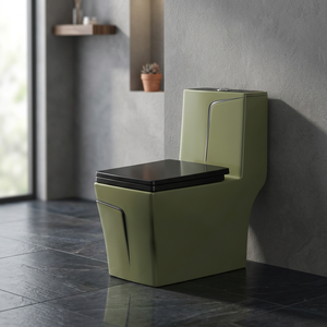 WC monobloc design en céramique avec réservoir encastré et chasse d'eau siphonique pour salles de bain commerciales - Product Image 1