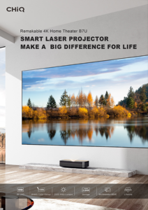 Projecteur laser intelligent Changhong <span class=keywords><strong>ChiQ</strong></span> B7U pour home cinéma 4K avec 2500 lumens ANSI, 3840x2160p, 3+64G, ultra courte focale, HDR10, Smart TV - Product Image 2