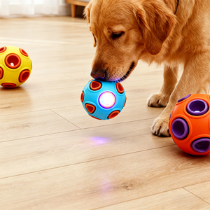 Palla Giocattolo per Cani in Silicone Ecologica, Resistente, Interattiva, per l'Auto-intrattenimento, Pulizia dei Denti, con Suoni e Luci, a Doppio Strato - Product Image 2