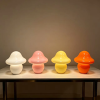 Lampe de table vintage en forme de champignon orange, LED 5W, lampe de chevet moderne rétro pour chambre à coucher, salon et décoration intérieure