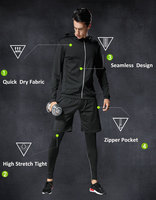 Ensemble de Sport Ropa Deportiva Personnalisé Manteau à Capuche Homme Vêtements de Sport Ajustés Séchage Rapide Tenue de Fitness Vêtements de Sport d'Extérieur pour Jogging