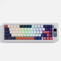 Usine en gros MK91 clavier sans fil 68 touches avec écran d'affichage bouton multifonction tri-mode USB type-c éclairage rvb