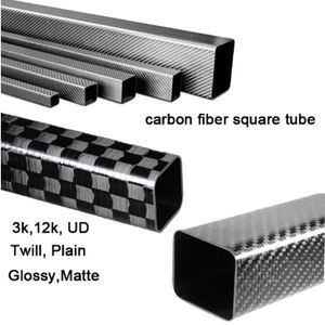 Surtido de Tubos Cuadrados de Fieltro de Carbono 3K, 5mm de Espesor, Alta Resistencia, para Soportes Industriales, Estructuras de Drones y Proyectos DIY - Product Image 1