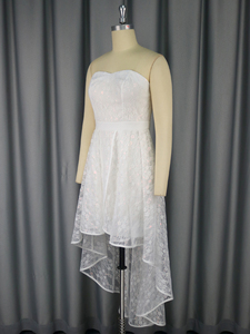AM050321 <span class=keywords><strong>Robe</strong></span> de Mariée en Dentelle Blanche Coupe Trapèze Asymétrique Élégante <span class=keywords><strong>Robe</strong></span> Fourreau pour Femme <span class=keywords><strong>Demoiselle</strong></span> <span class=keywords><strong>d</strong></span>'<span class=keywords><strong>Honneur</strong></span> - Product Image 5