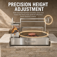 Barbecue Santa Maria en acier inoxydable avec foyer à charbon, barbecue commercial argentin pour la cuisson en extérieur sur patio et dans le jardin
