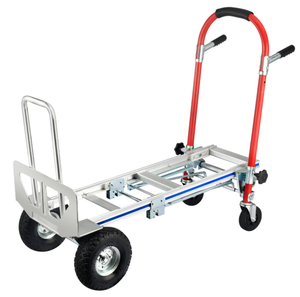 Chariot à plateforme pliable à quatre roues en aluminium avec poignée télescopique, chariot à main OEM pour les voyages, le bureau, les courses et les déménagements - Product Image 1