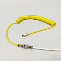 Kabel Keyboard Mekanik USB ke Type-C Model Spiral Berlapis Ganda dengan Konektor Aviator Konduktor Tembaga Murni untuk Komputer