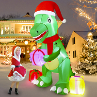 OurWarm Dinosaure gonflable de 6 pieds avec lumières LED, décorations de Noël pour l'intérieur et l'extérieur, jardin, emballé dans une boîte cadeau