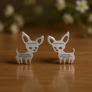 Pendientes de botón Chigary Civerthoe Chihuahua, forma de animal de metal, joyería unisex de aleación de zinc, negro y dorado - Product Image 2