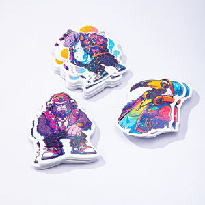 Autocollant en <span class=keywords><strong>film</strong></span> holographique à points, imperméable, durable, en vinyle, design créatif, logo de marque personnalisé, auto-adhésif, haute qualité, découpé à la forme - Product Image 6