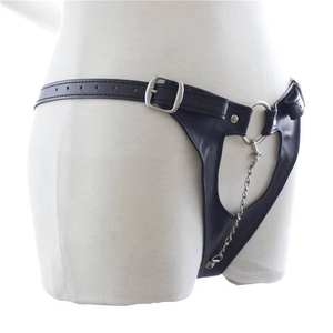 Adult Sex Game Flirting Exotic Accessories Role Play Underwear Sexy Lingerie <strong>Chastity</strong> <strong>Belt</strong> PU Leather Chain Pants For <strong>Female</strong> - Product Image 2