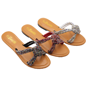 Sandales plates de luxe pour femmes avec strass scintillants, parfaites pour l'automne, élégantes et tendance pour le quotidien, semelle intérieure en PU, essentielles pour l'été - Product Image 4